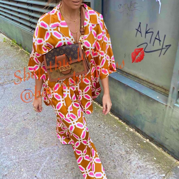 ZARA Pajama Style Lounge Wear Top - Picture 12 of 16